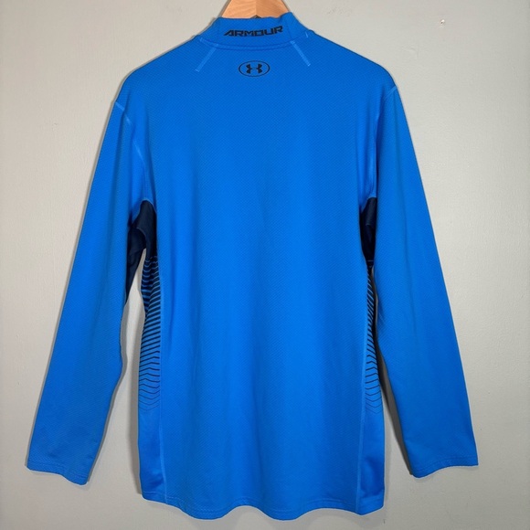 Under Armor ColdGear Reactor Fitted Long Sleeve Shirt-Blue-Men Size XL - Picture 4 of 5